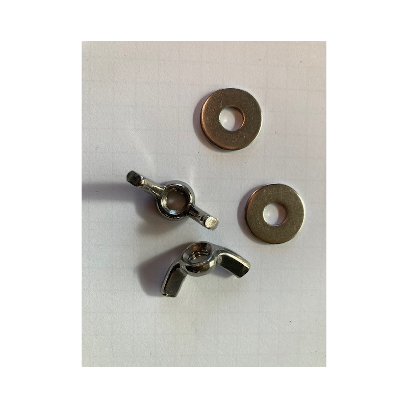 2 rondelles inox et 2 écrous à oreilles pour filtre Matra 530