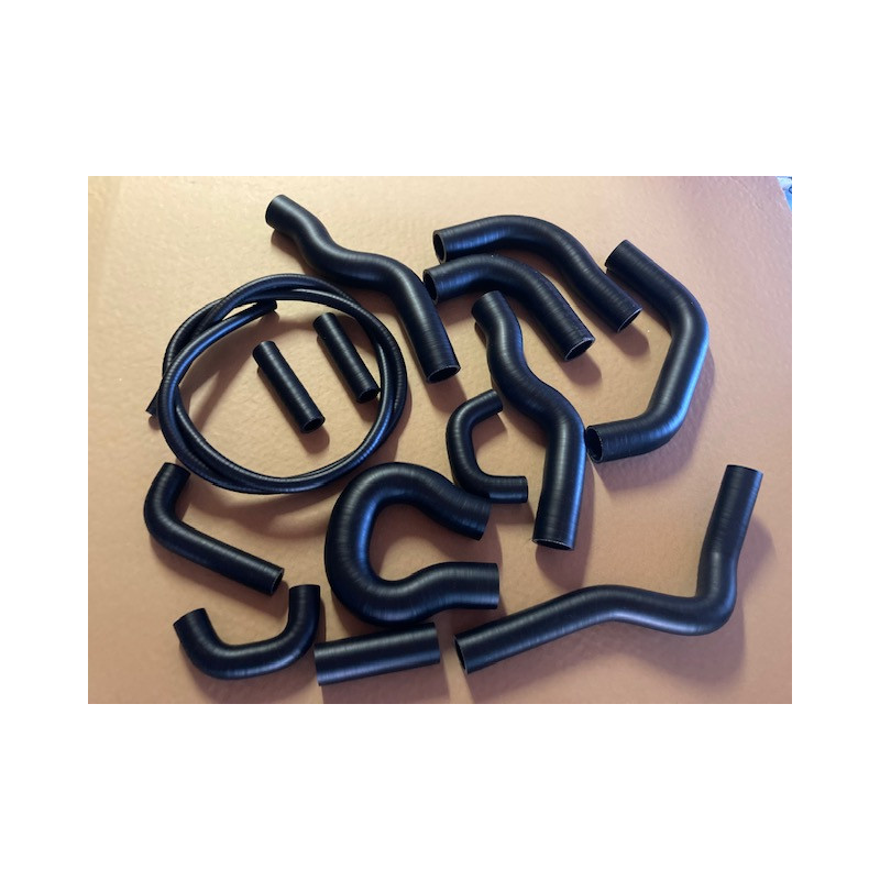 Kit 14 durites silicone noir mat 1 carbu Bagheera S2